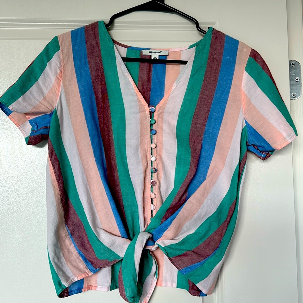 Madewell summer front tie shirt